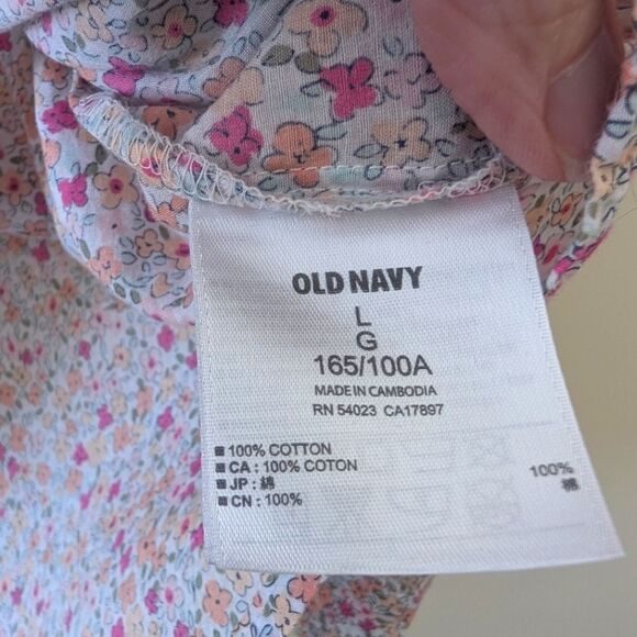 Old Navy Printed Ditsy Floral V Neck Popover Top Blouse Size Large - Picture 6 of 6